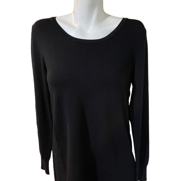 YEST Sweater Tunic Women's Size 8 Front Sweater Back Black Lace NWT $88 - Picture 2 of 9